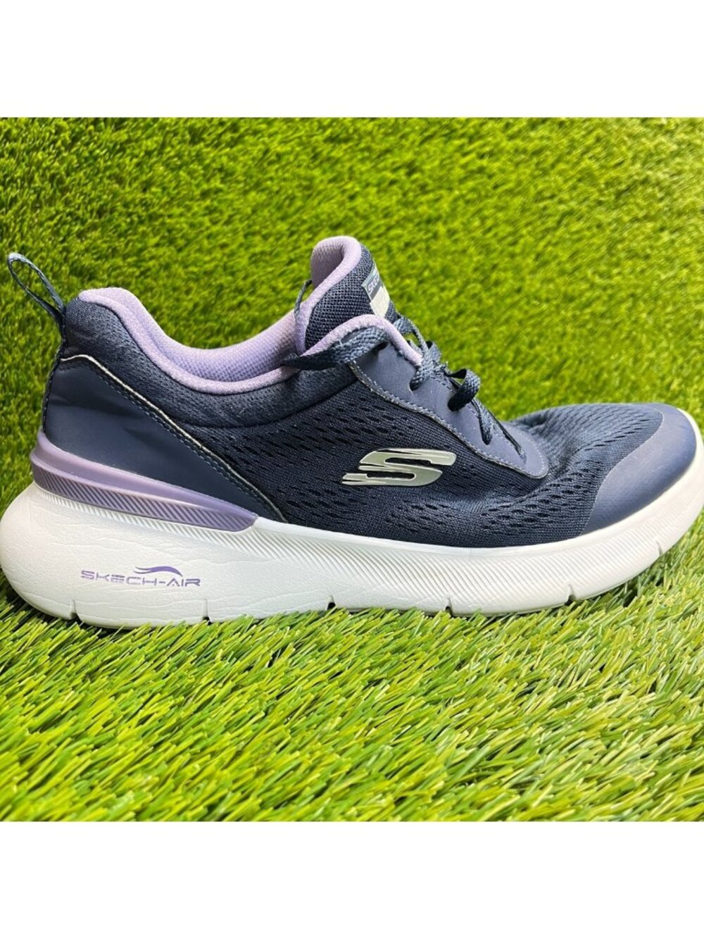 Skechers Skech-Air Womens Size 10 Purple White Athletic Running Shoes Sneakers
